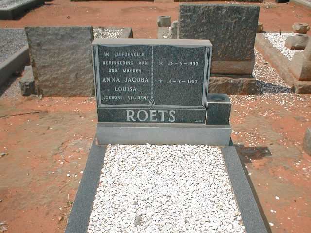 ROETS Anna Jacoba Louisa nee VILJOEN 1900-1953