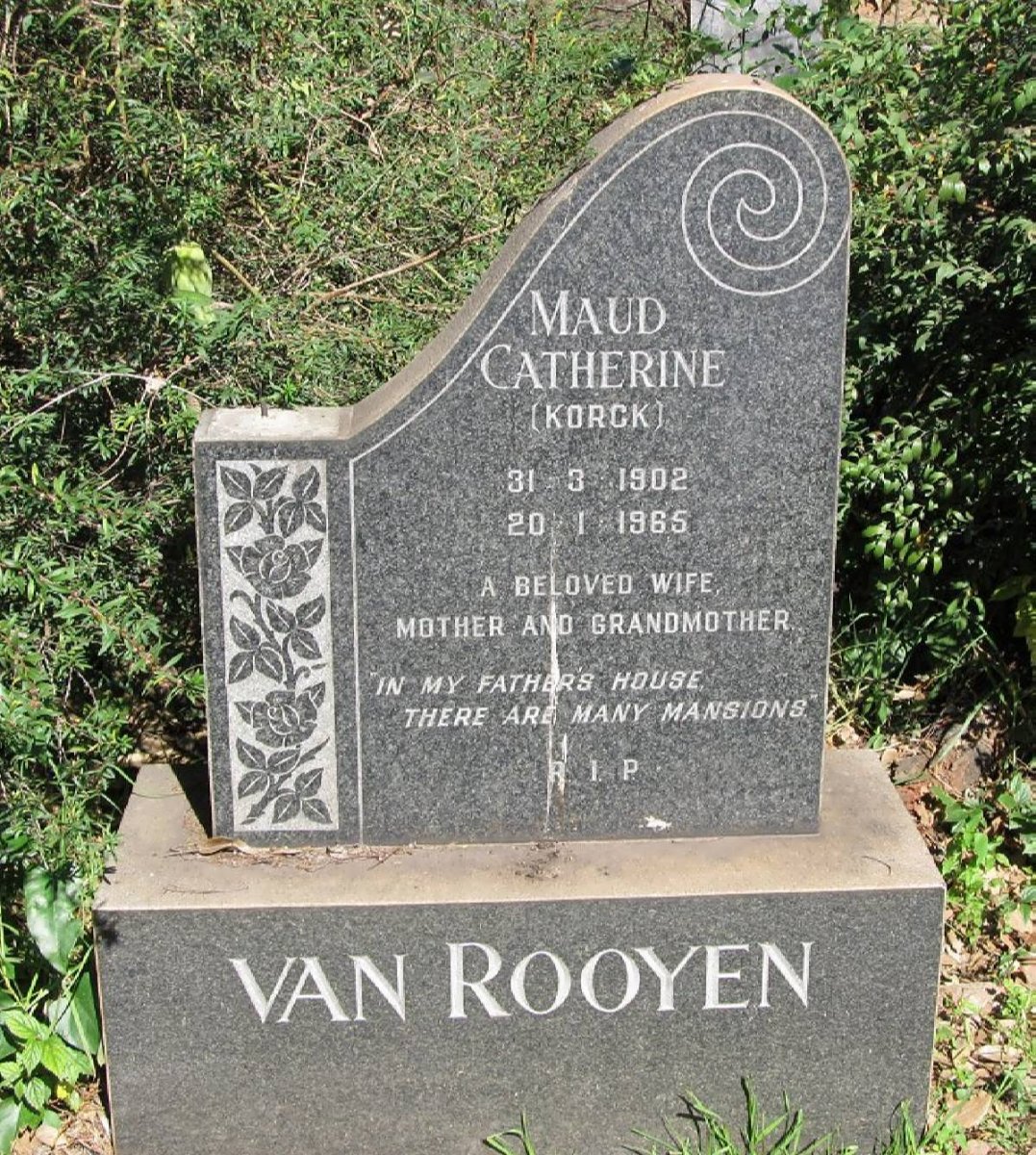 ROOYEN Maud Catherine nee KORCK 1902-1965