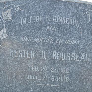 ROUSSEAU Hester D. 1888-1968