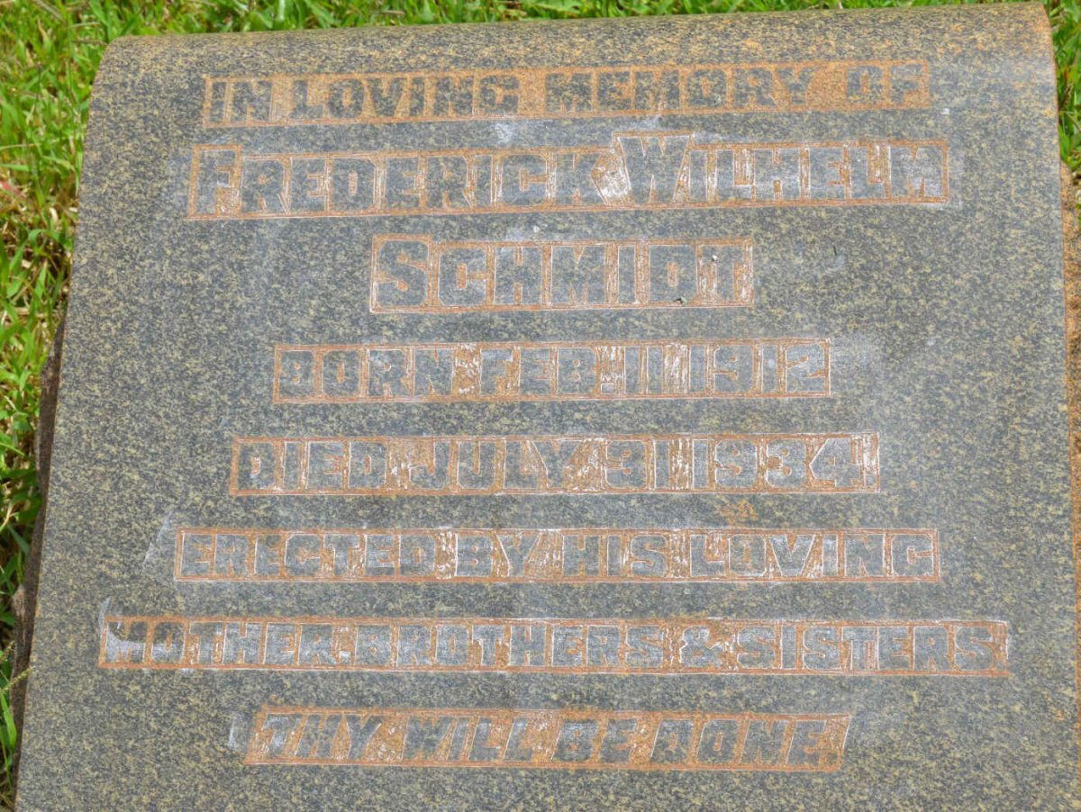 SCHMIDT Frederick Wilhelm 1912-1934