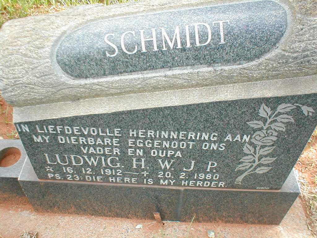 SCHMIDT Ludwig H.W.J.P. 1912-1980