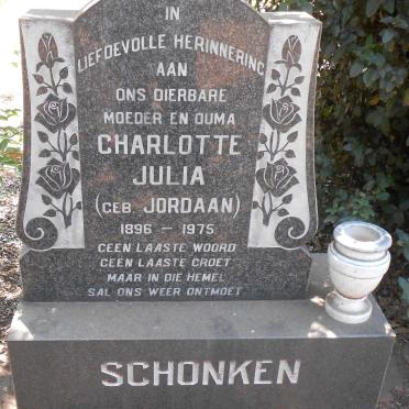 SCHONKEN Charlotte Julia nee JORDAAN 1896-1975