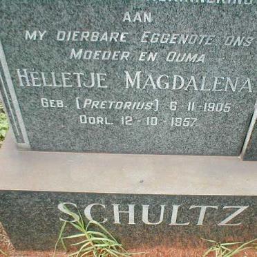 SCHULTZ Helletje Magdalena nee PRETORIUS 1905-1957