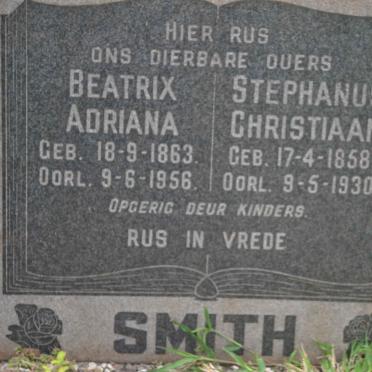 SMITH Stephanus Christiaan 1858-1930 &amp; Beatrix Adriana 1863-1956