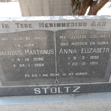 STOLTZ Jacobus Marthinus 1896-1984 &amp; Anna Elizabeth 1892-1977