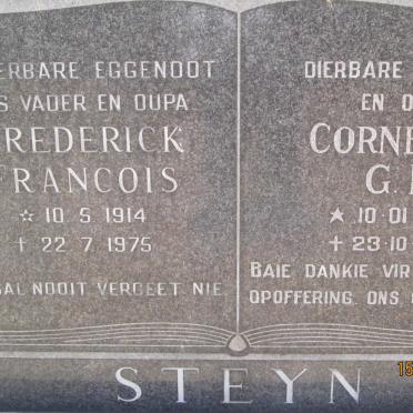 STEYN Frederick Francois 1914-1975 &amp; Cornelia G.E. 1917-1985