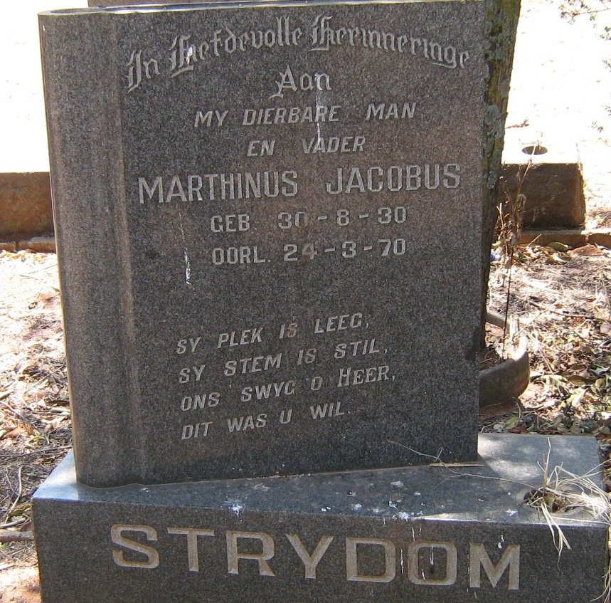 STRYDOM Marthinus Jacobus 1930-1970