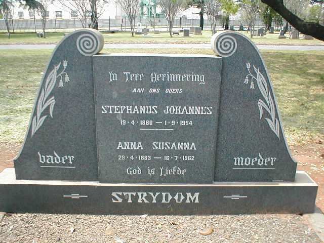 STRYDOM Stephanus Johannes 1880-1954 &amp; Anna Susanna 1883-1962