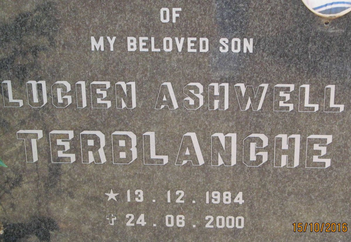 TERBLANCHE Lucien Ashwell 1984-2000