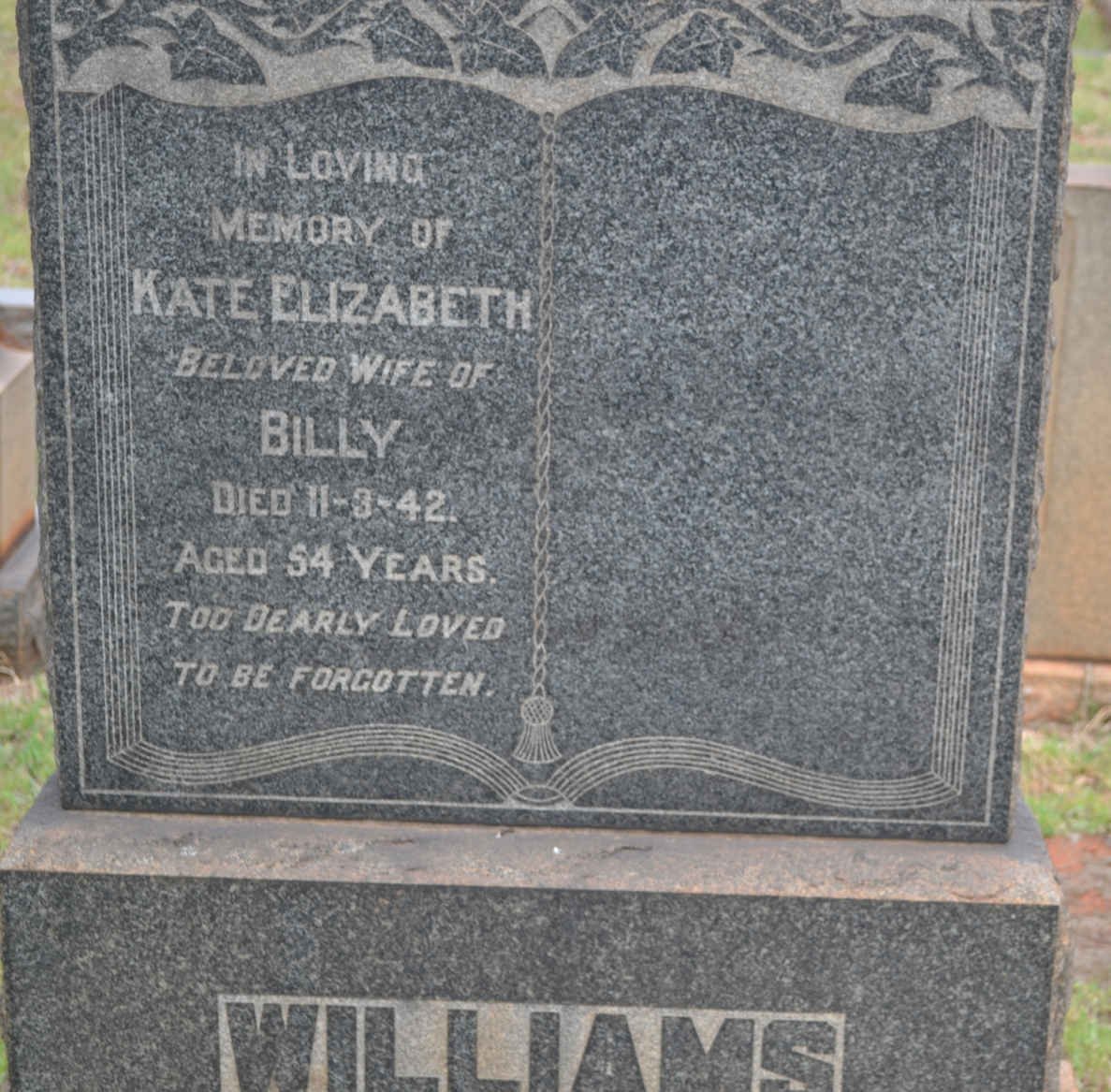 WILLIAMS Kate Elizabeth -1942