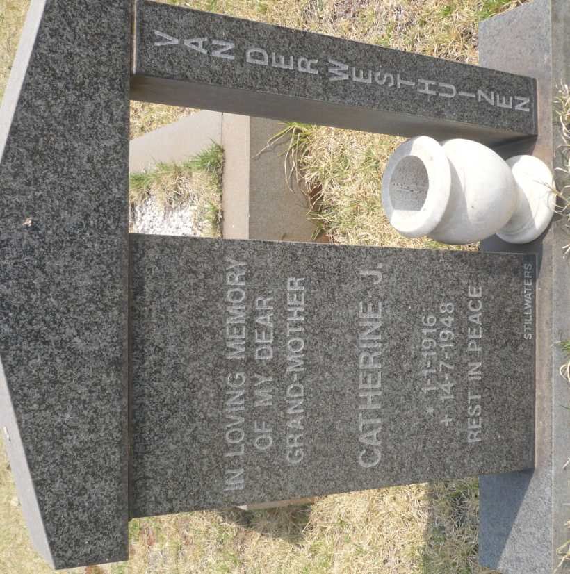 WESTHUIZEN Catherine J., van der 1916-1948
