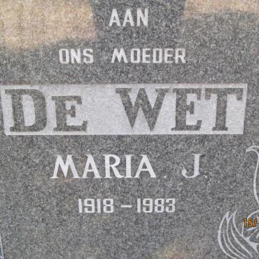 WET Maria J., de 1918-1983