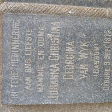 WYK Johanna Christina Georgina, van nee BASSON 1875-1948