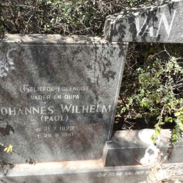 ZYL Johannes Wilhelm, van 1920-1981