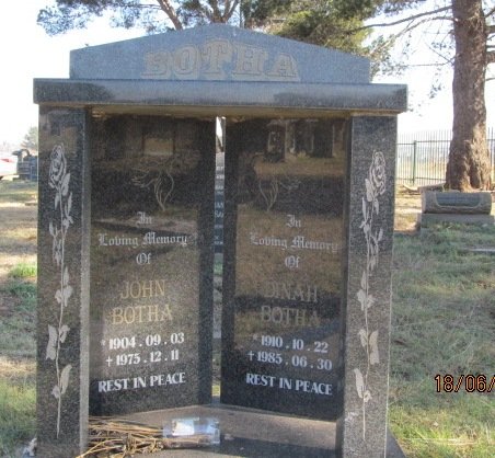 BOTHA John 1904-1975 &amp; Dinah 1910-1985