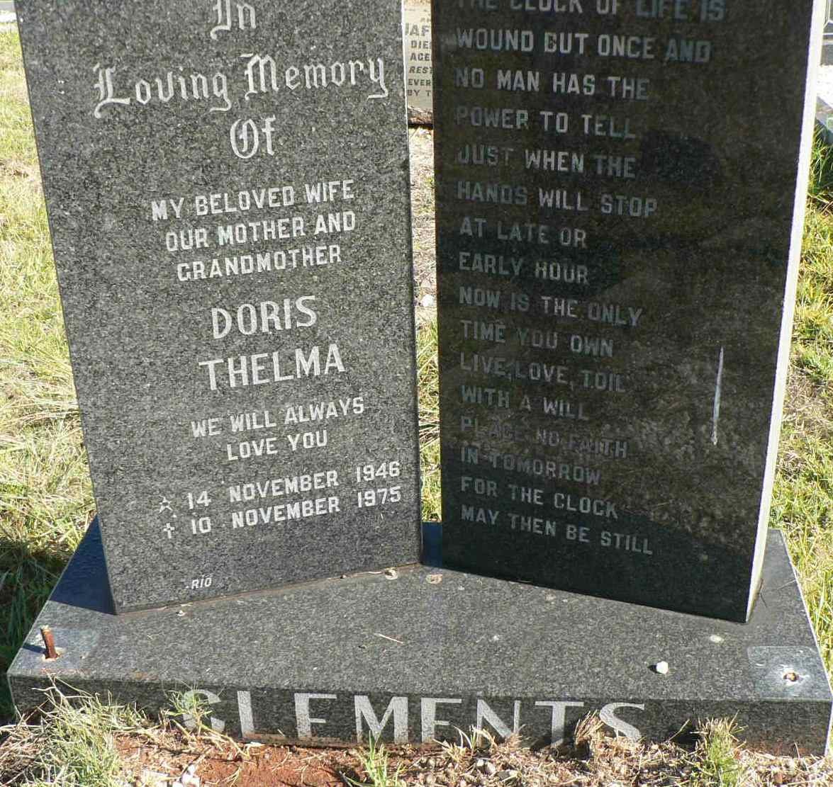 CLEMENTS Doris Thelma 1946-1975