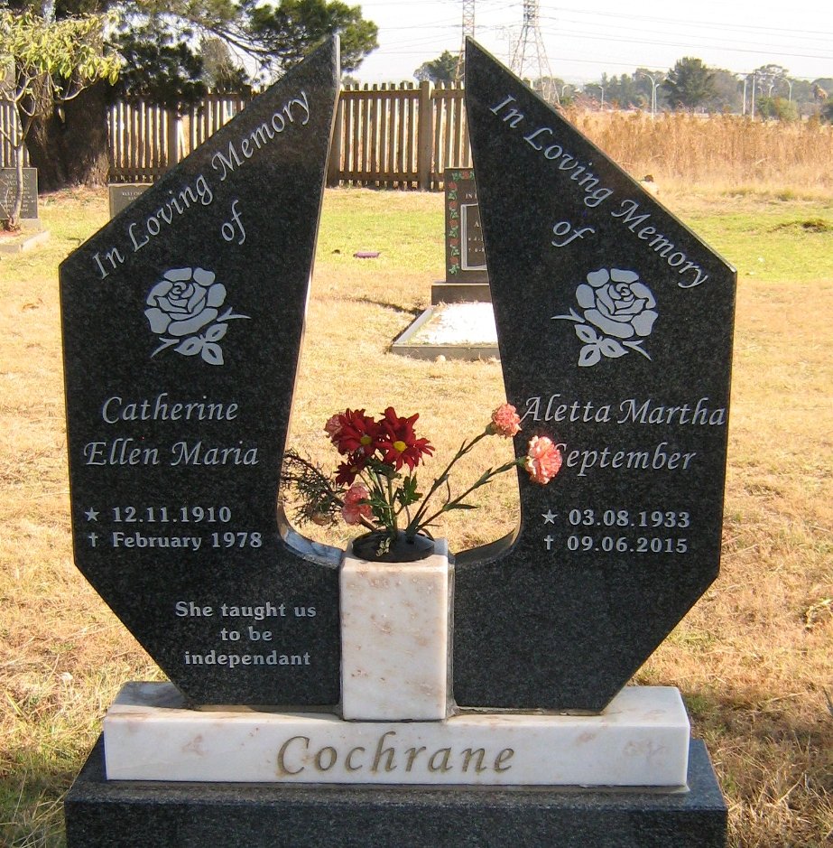 COCHRANE Catherine Ellen Maria 1910-1978 :: COCHRANE Aletta Martha September 1933-2015
