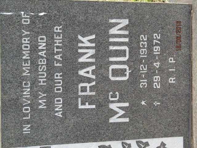 Mc QUIN Frank 1932-1972