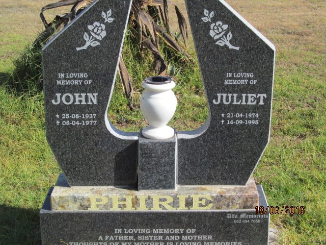 PHIRIE John 1937-1977 :: PHIRIE Juliet 1974-1995