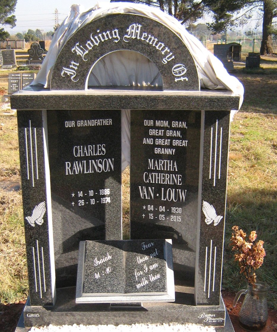 RAWLINSON Charles 1886-1974  :: VAN-LOUW Martha Catherine 1930-2015