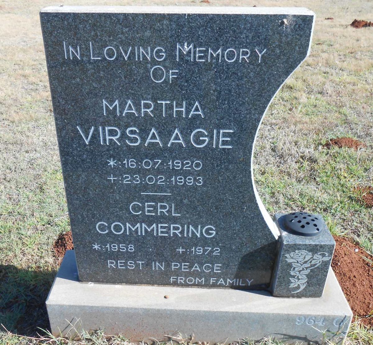 VIRSAAGIE Martha 1920-1993 :: COMMERING Cerl 1958-1972