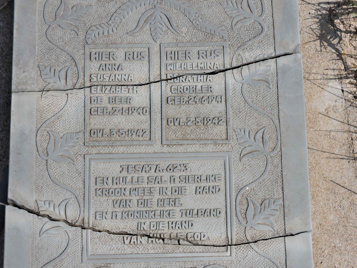 BEER Anna Susanna Elizabeth, de 1940-1942 :: GROBLER Wilhelmina Dorathea 1941-1942