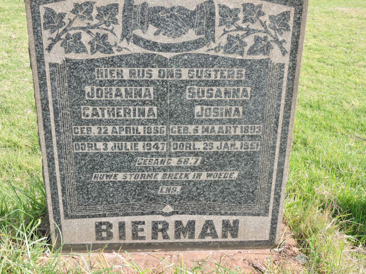 BIERMAN Johanna Catherina 1896-1947 :: BIERMAN Susanna Josina 1893-1951