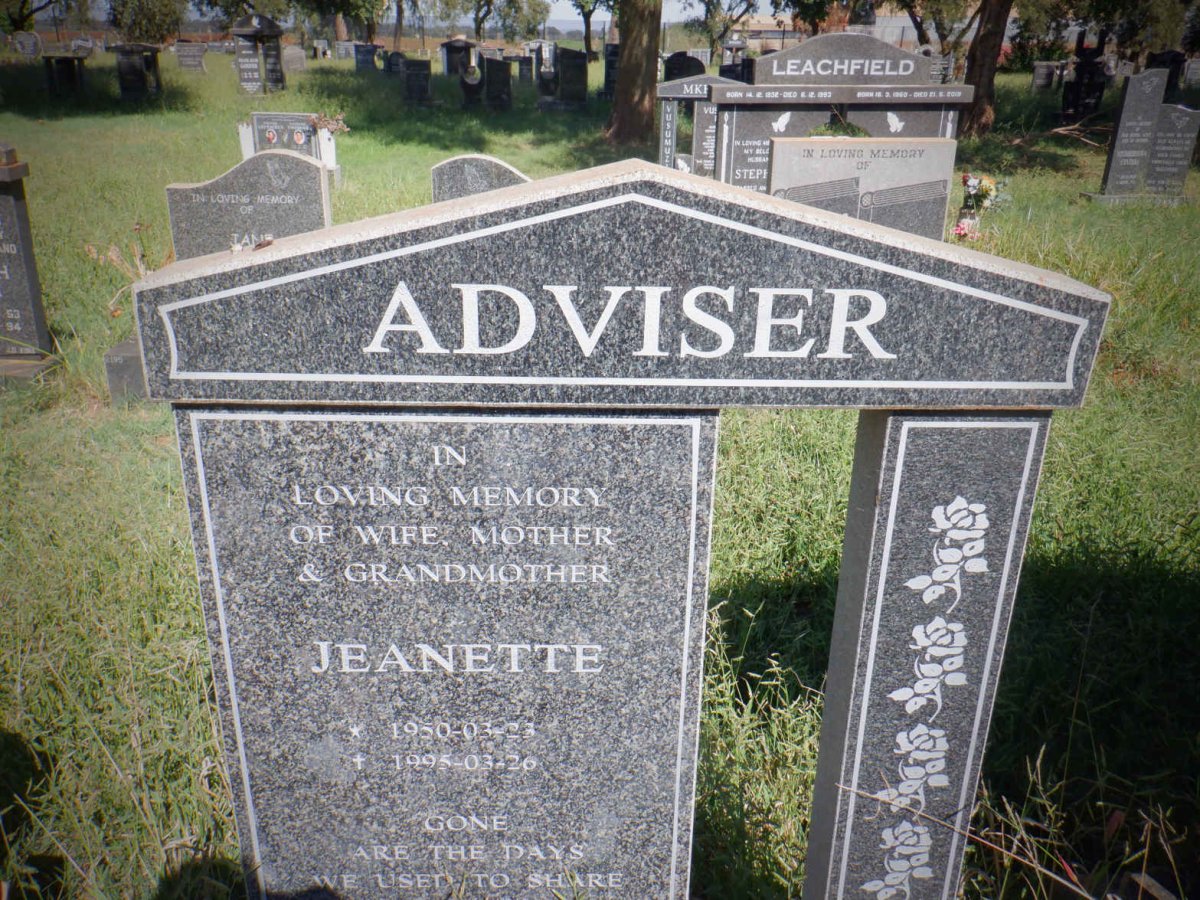 ADVISER Jeanette 1950-1995