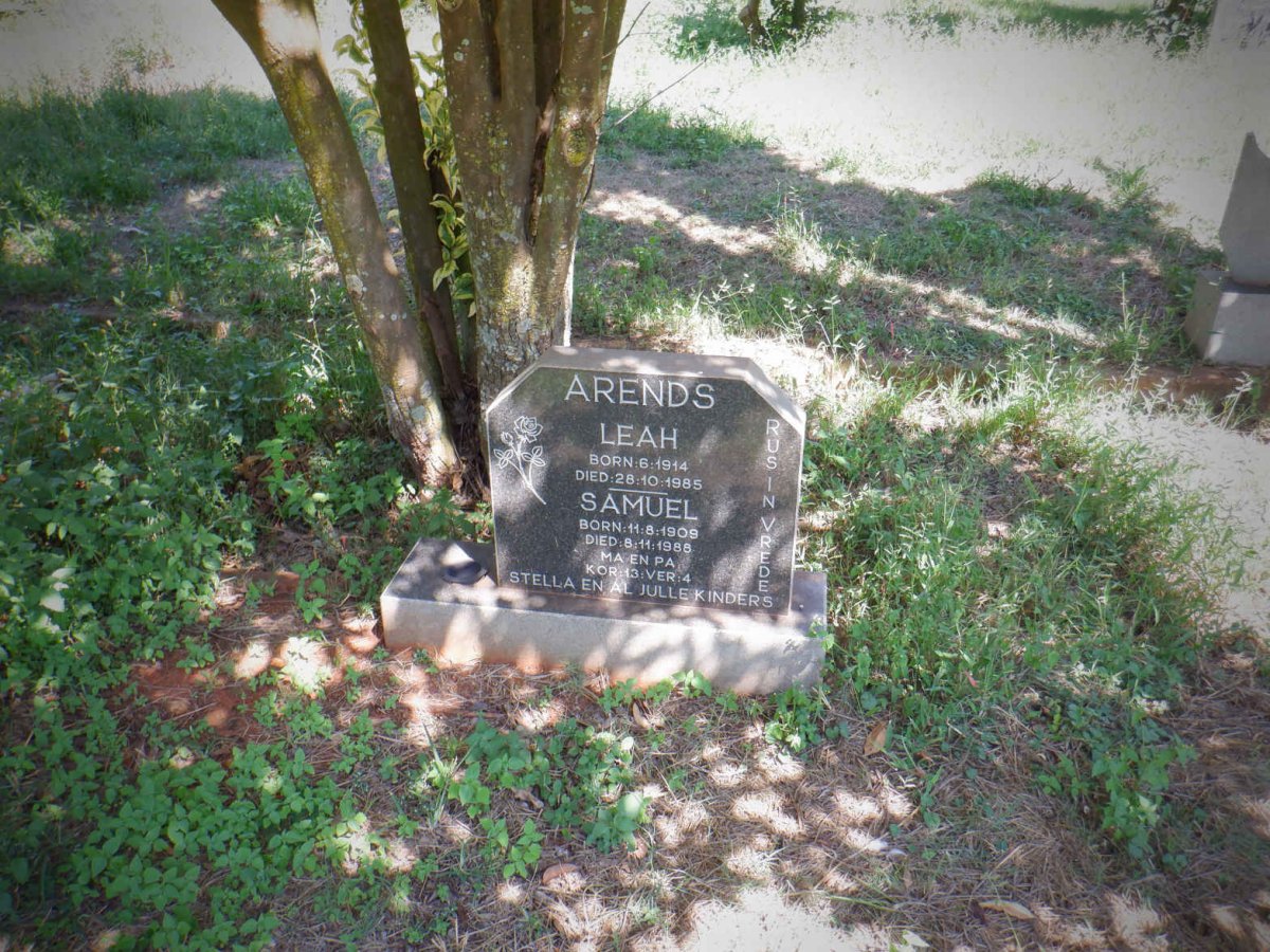 ARENDS Samuel 1909-1988 &amp; Leah 1914-1985