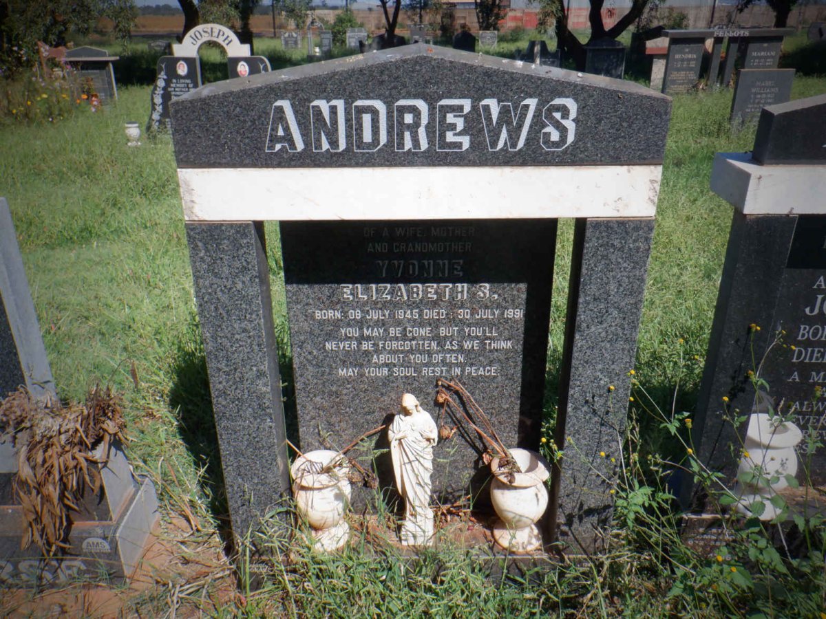 ANDREWS John Ralph 1940-2009 &amp; Yvonne Elizabeth S. 1945-1991
