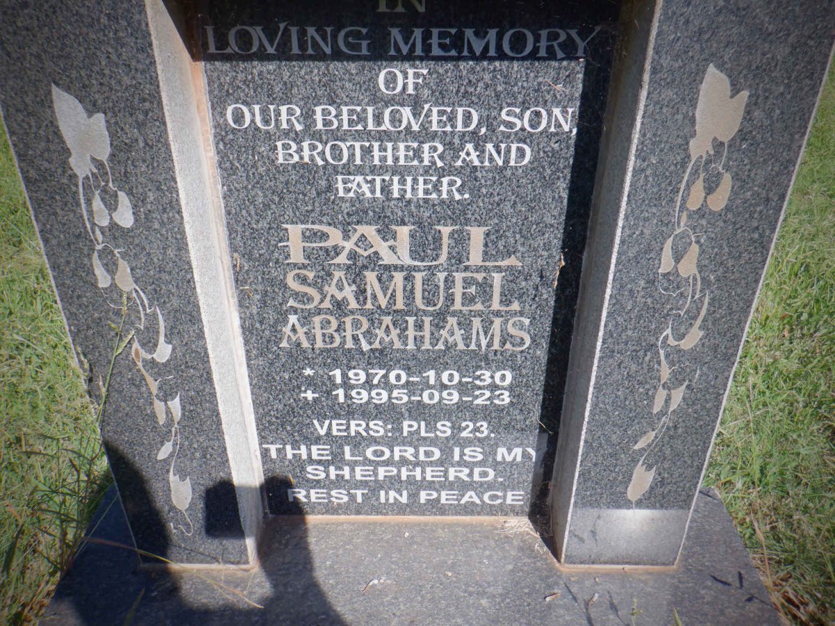 ABRAHAMS Paul Samuel 1970-1995