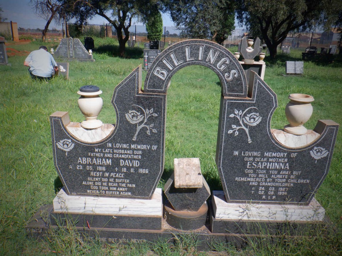 BILLINGS Abraham David 1916-1986 &amp; Esaphinna 1927-1994