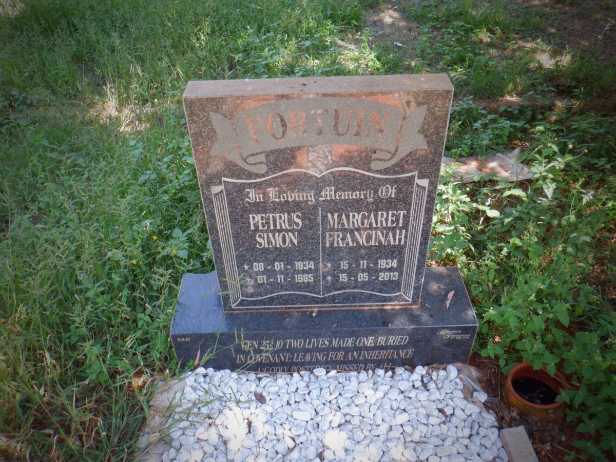 FORTUIN Petrus Simon 1934-1985 &amp; Margaret Francinah 1934-2013