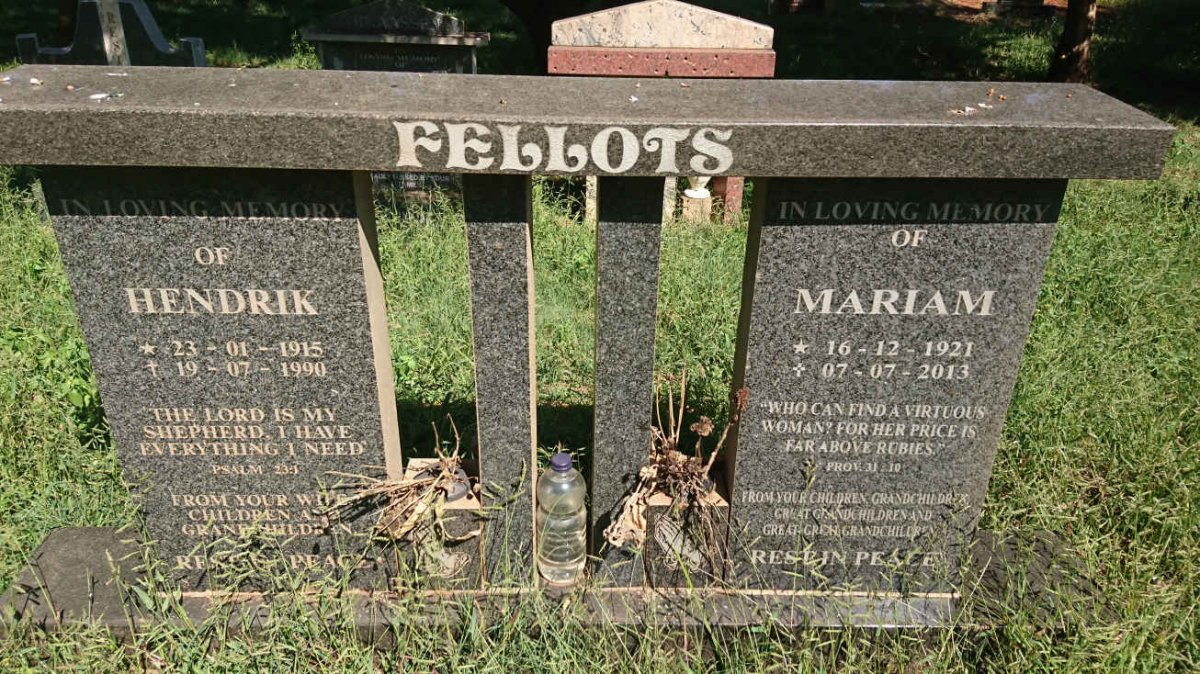 FELLOTS Hendrik 1915-1990 &amp; Mariam 1921-2013