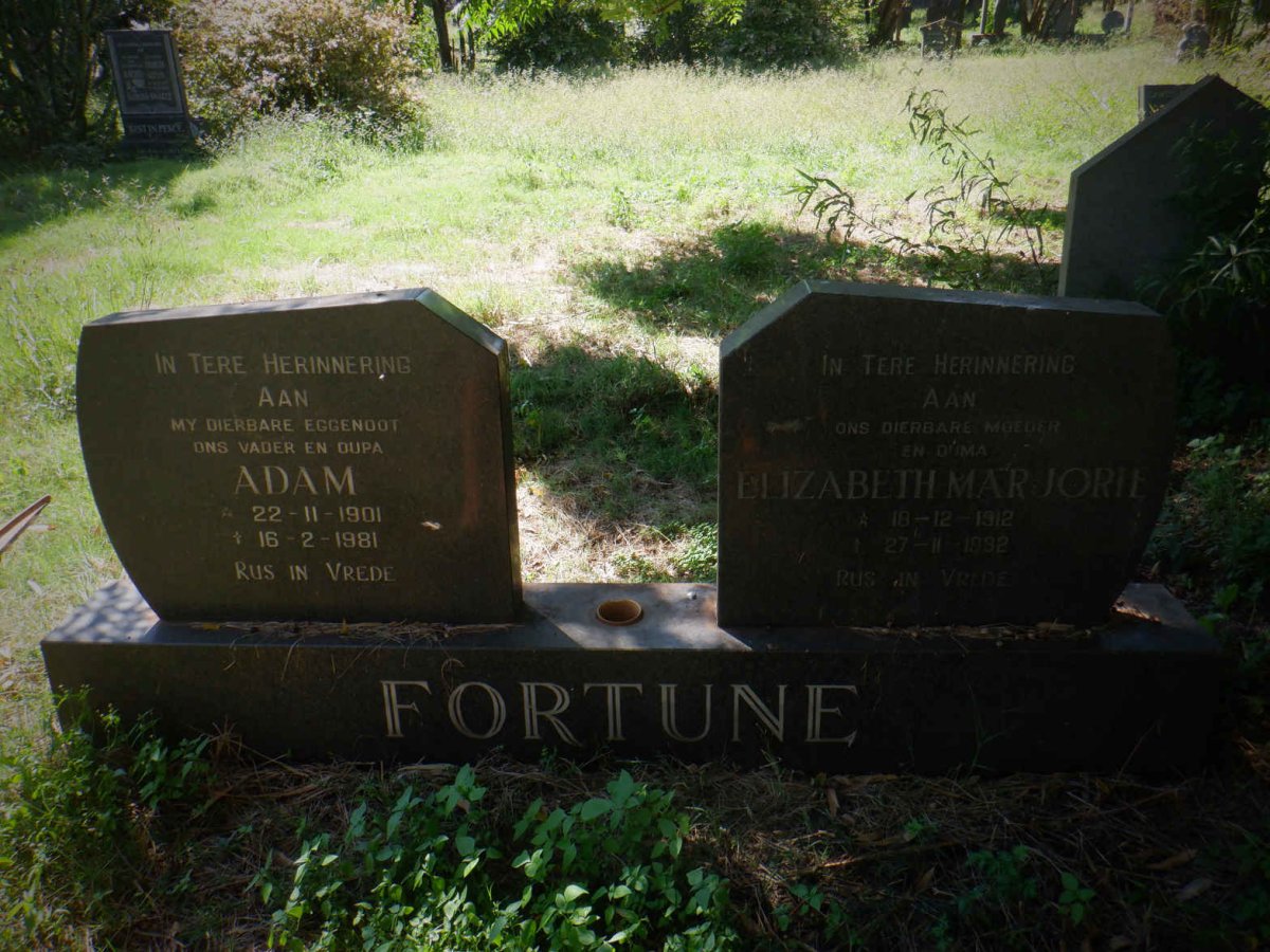 FORTUNE Adam 1901-1981 &amp; Elizabeth Marjorie 1912-1982