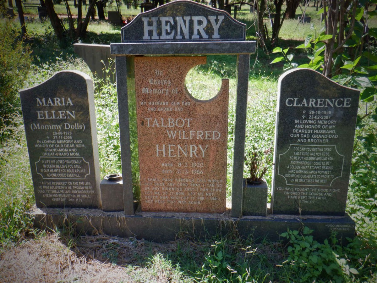 HENRY Talbot Wilfred 1920-1986 &amp; Maria Ellen 1928-2006 :: HENRY Clarence 1948-2007