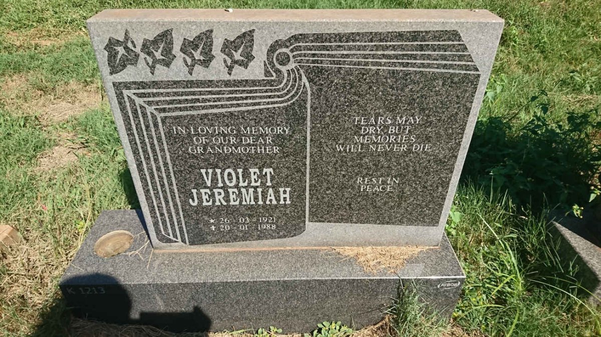 JEREMIAH Violet 1921-1988