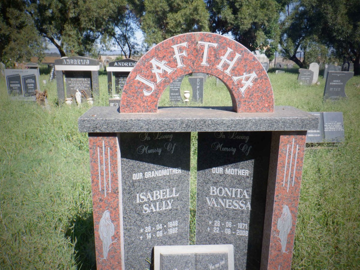JAFTHA Isabell Sally 1948-1992 :: JAFTHA Bonita Vanessa 1971-2008