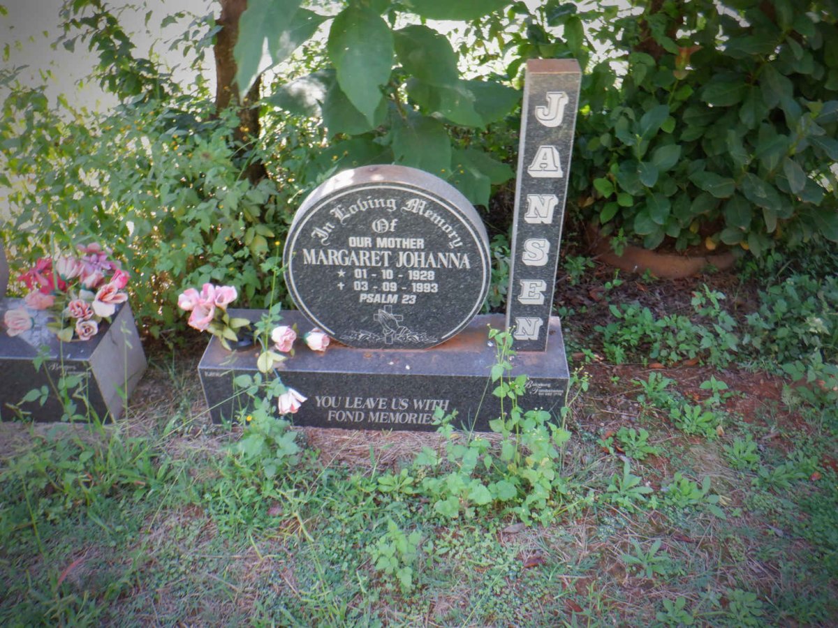 JANSEN Margaret Johanna 1928-1993