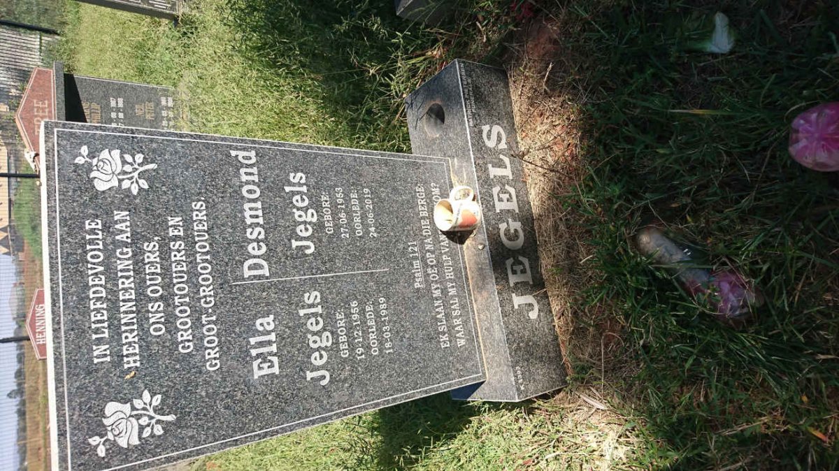 JEGELS Desmond 1953-2019 &amp; Ella 1956-1989