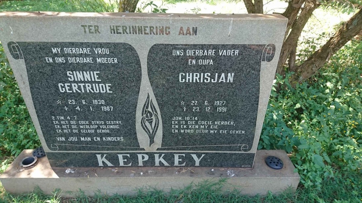 KEPKEY Chrisjan 1927-1991 &amp; Sinnie Gertrude 1930-1987