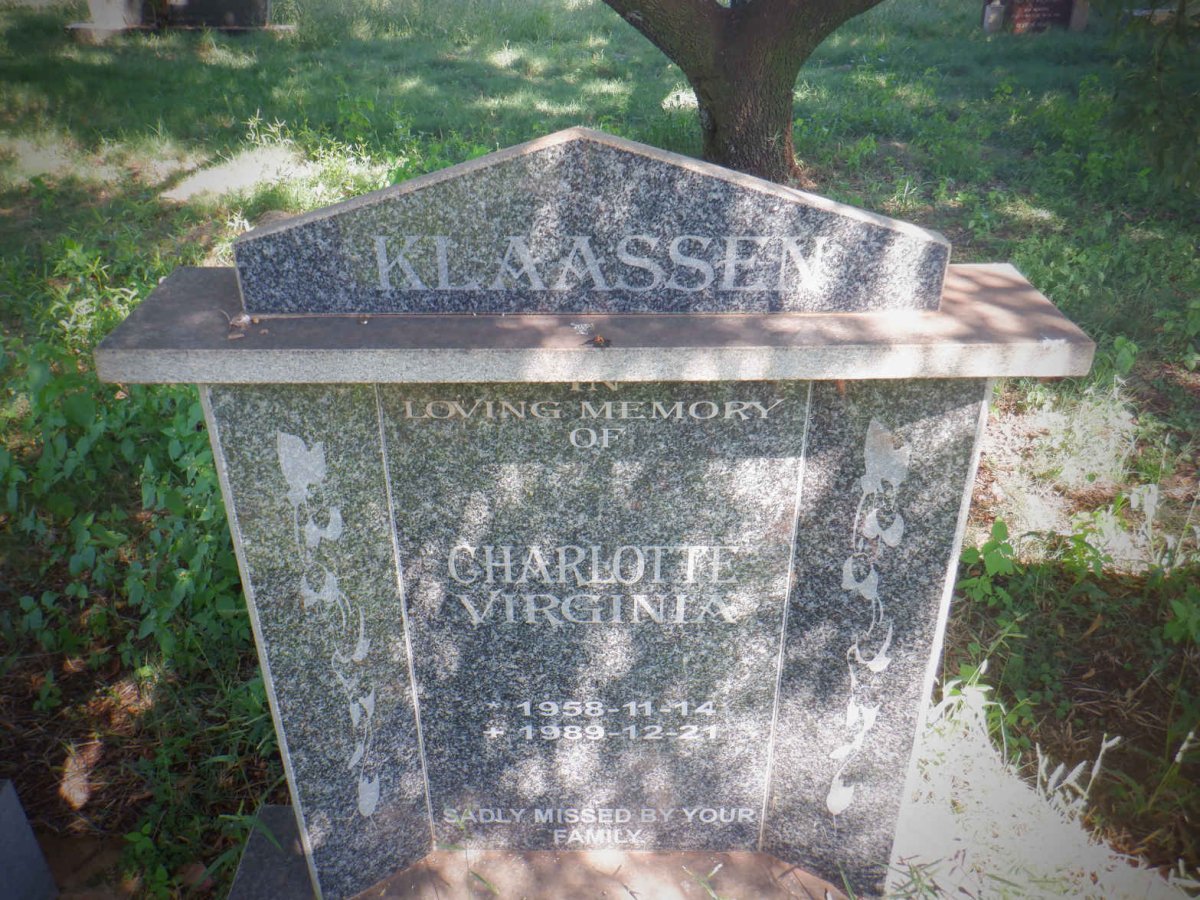 KLAASSEN Charlotte Virginia 1958-1989