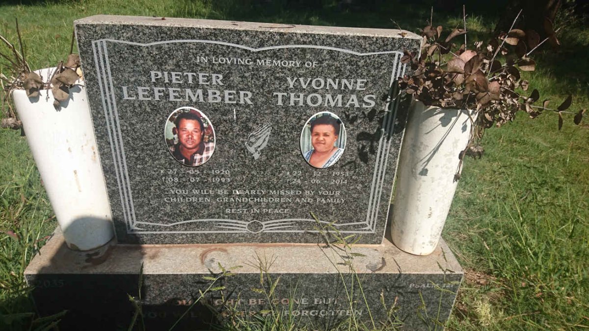 LEFEMBER Pieter 1920-1993 :: THOMAS Yvonne 1953-2014