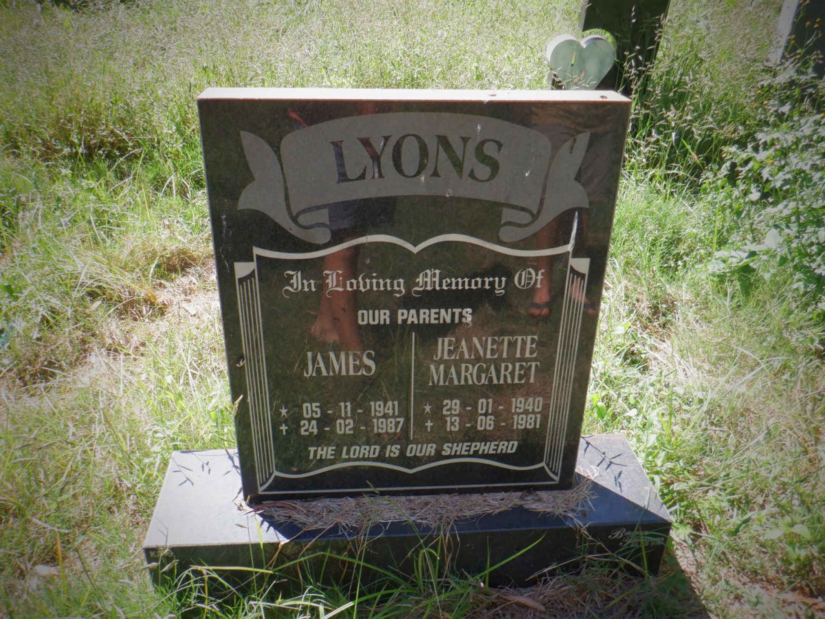 LYONS James 1941-1987 &amp; Jeanette Margaret 1940-1981