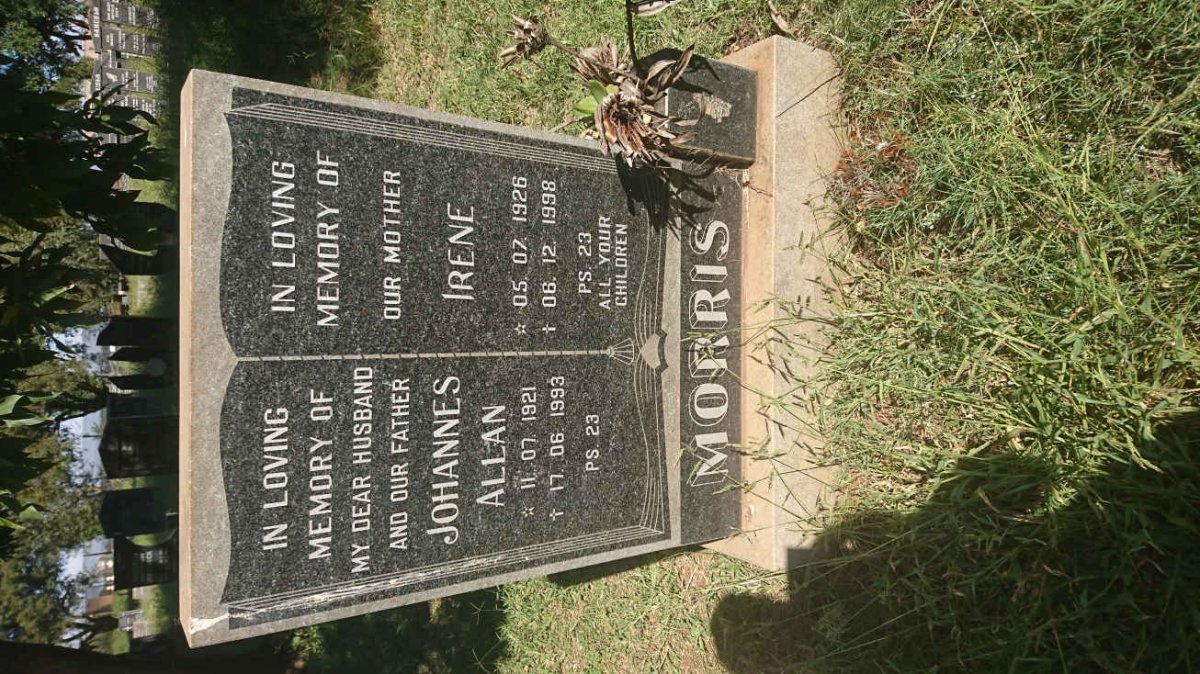MORRIS Johannes Allan 1921-1993 &amp; Irene 1926-1998