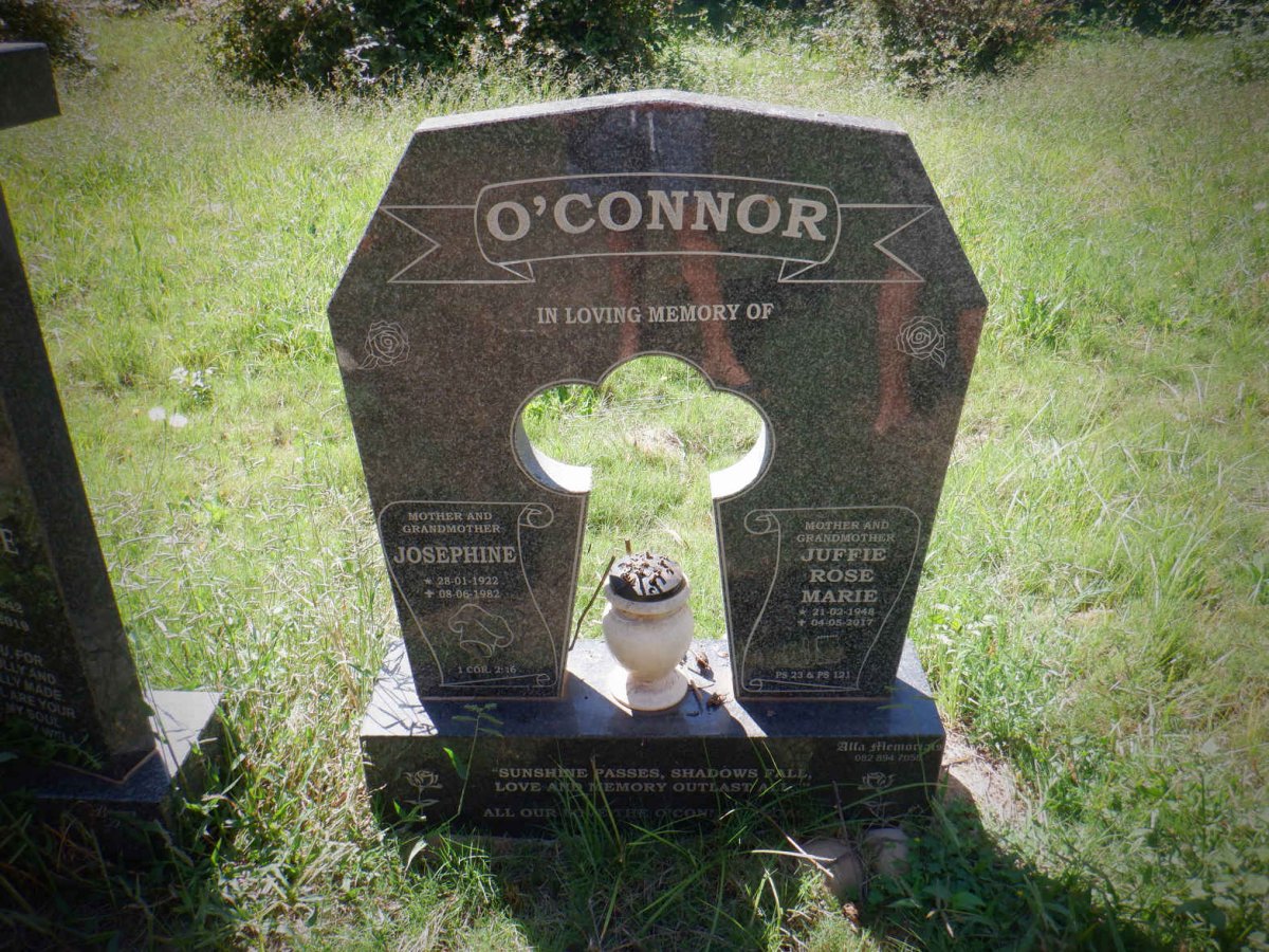 O'CONNOR Josephine 1922-1982 :: O'CONNOR Juffie Rose Marie 1948-2017