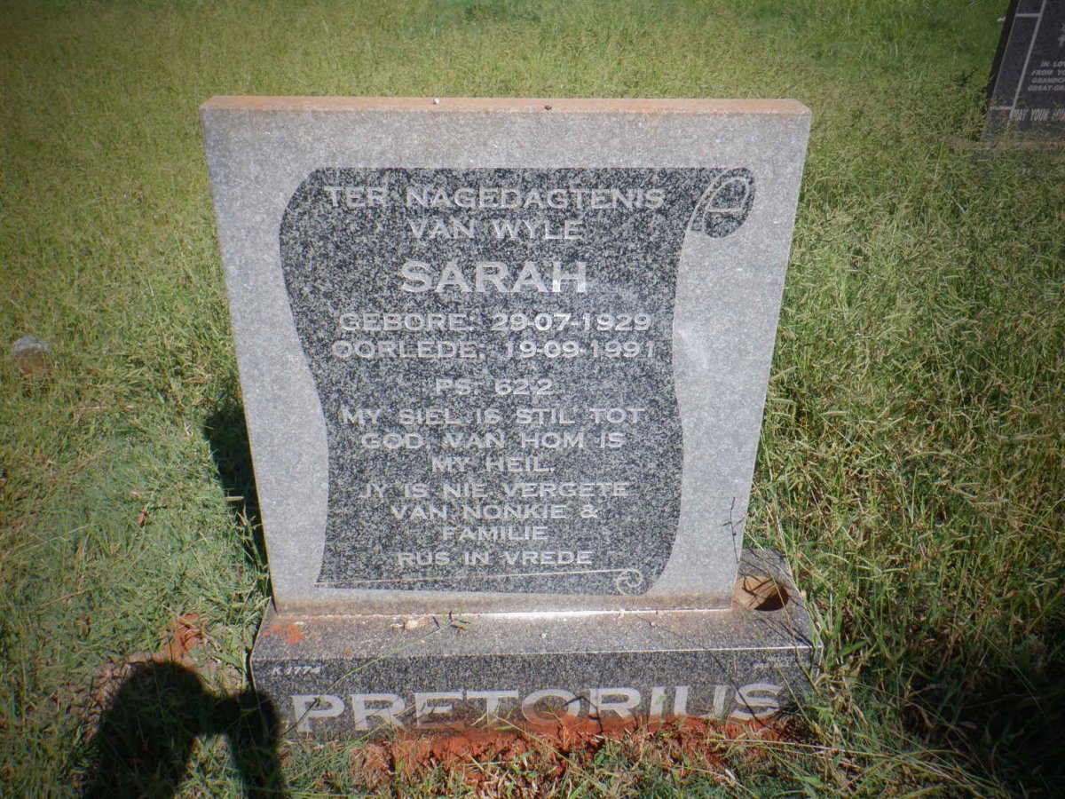 PRETORIUS Sarah 1929-1991