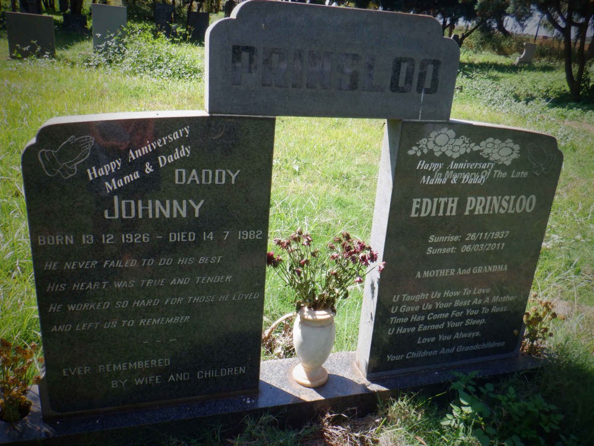 PRINSLOO Johnny 1926-1982 &amp; Edith 1937-2011