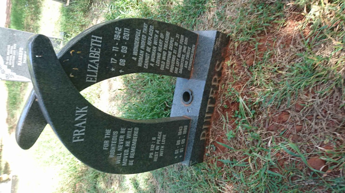 RUITERS Frank 1943-1999 &amp; Elizabeth 1942-2011