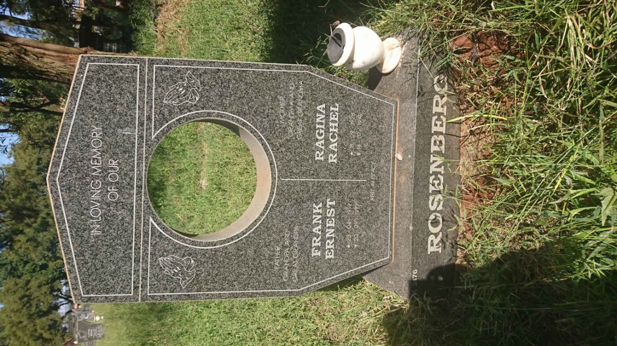 ROSENBERG Frank Ernest 1919-1999 &amp; Ragina Rachel 1928-1996
